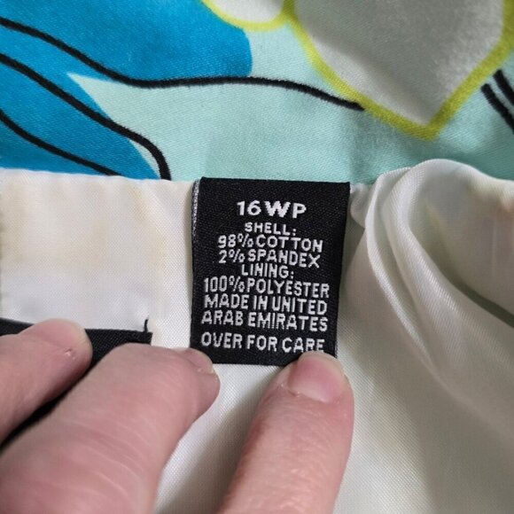 Maggie Barnes Petites Blue Floral Oversize Single Breasted Blazer Jacker Sz 16WP - Picture 9 of 10